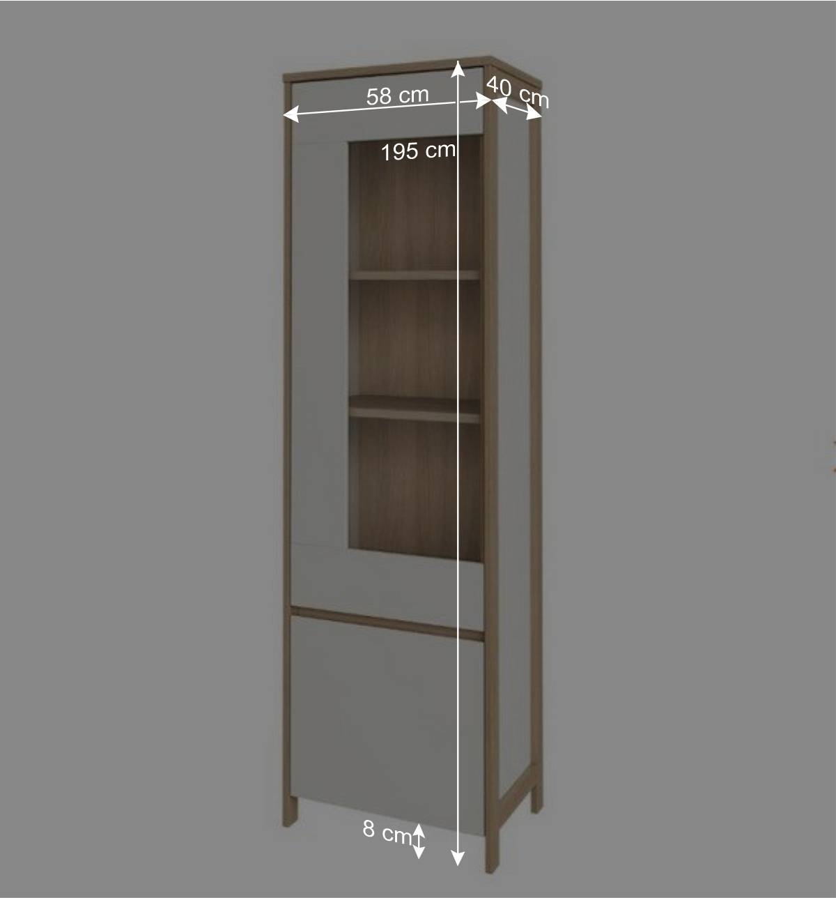 Vitrine in Weiß und Eiche Dekor - Ovidio