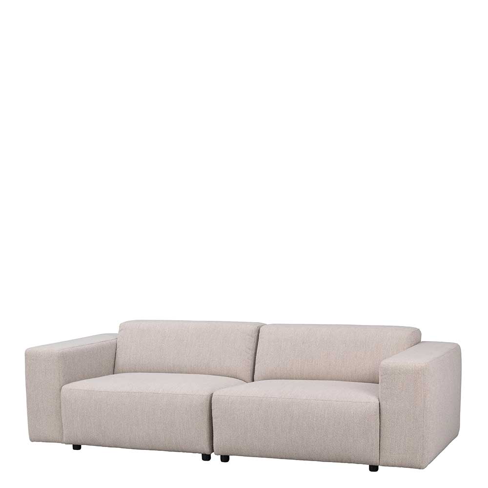 Boucle Dreisitzer Sofa in Cremefarben - Casca