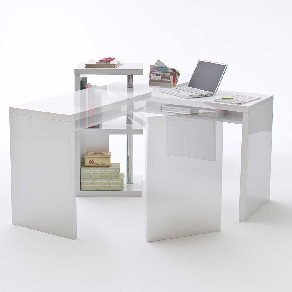 Schreibtisch Mia in Weiß Hochglanz