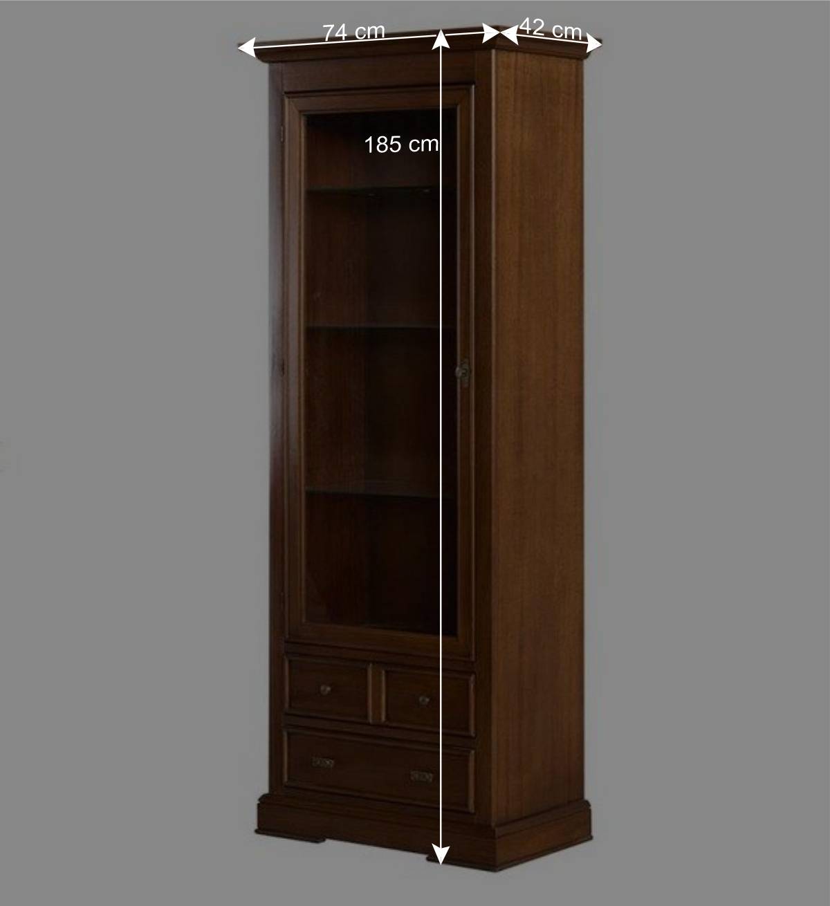 Beleuchtete Vitrine in Walnuss Braun - Istefanio