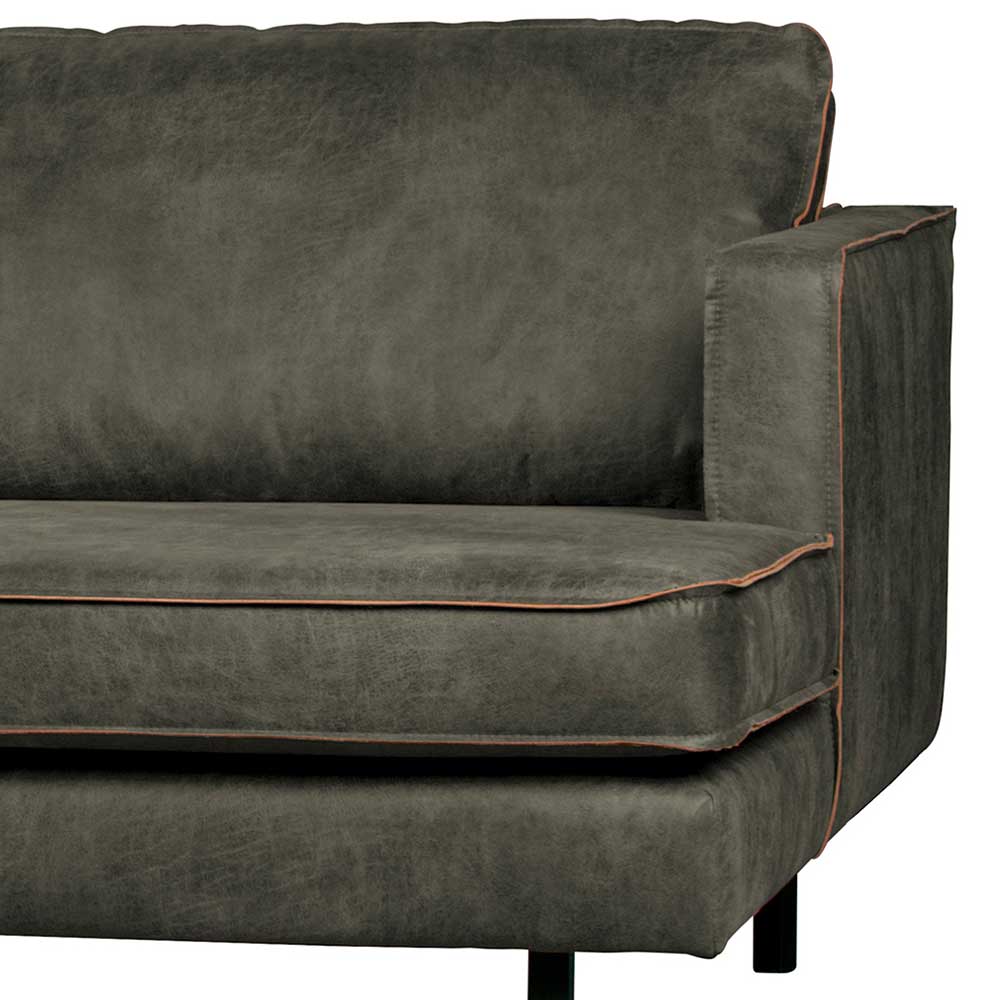 Recyclingleder Sofaecke in Oliv Grün - Laconca
