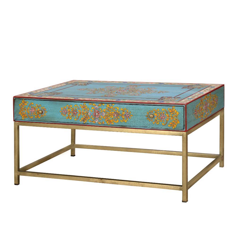 Couchtisch mit folkloristischen Blumenmotiven - Borgas