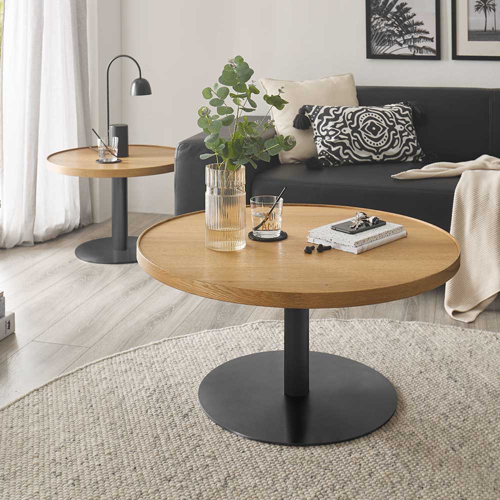 Wohnzimmer Säulentisch in Eiche Furnier - Binal
