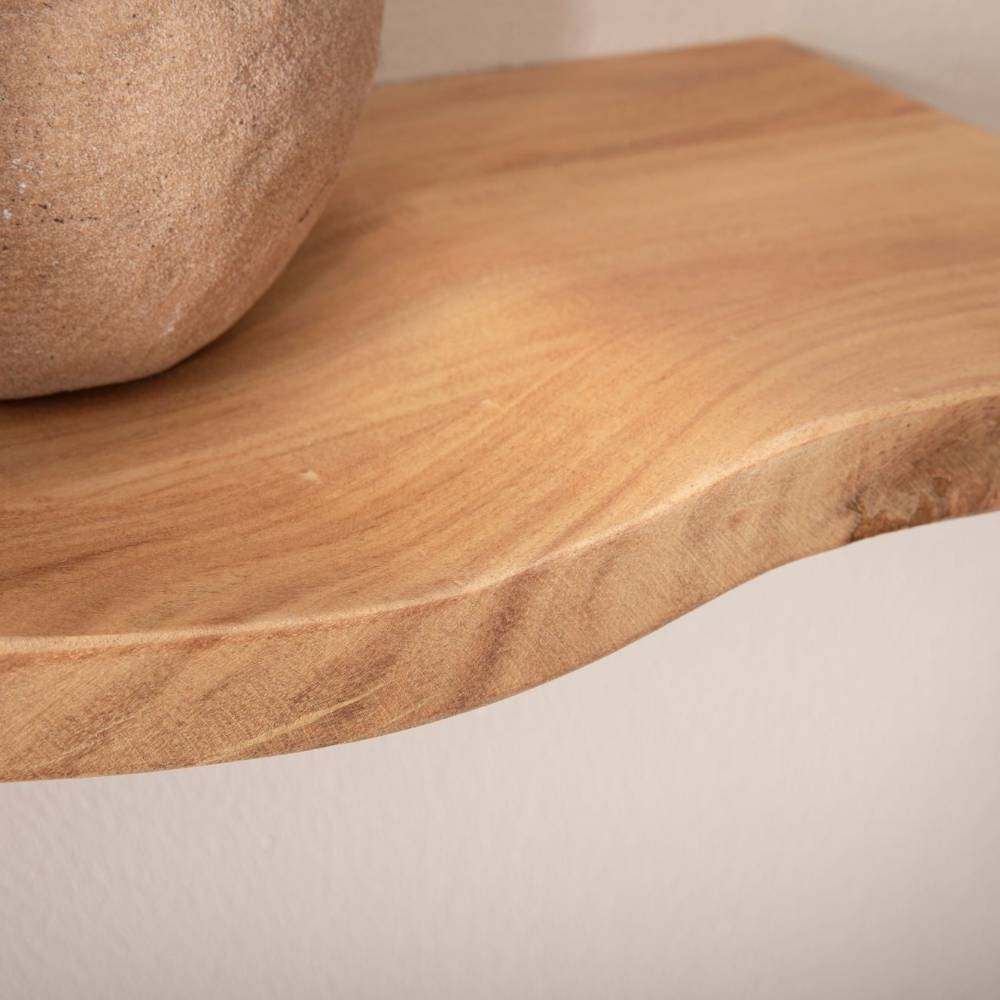 Akazienholz Wandregal im Wellendesign - Temuco