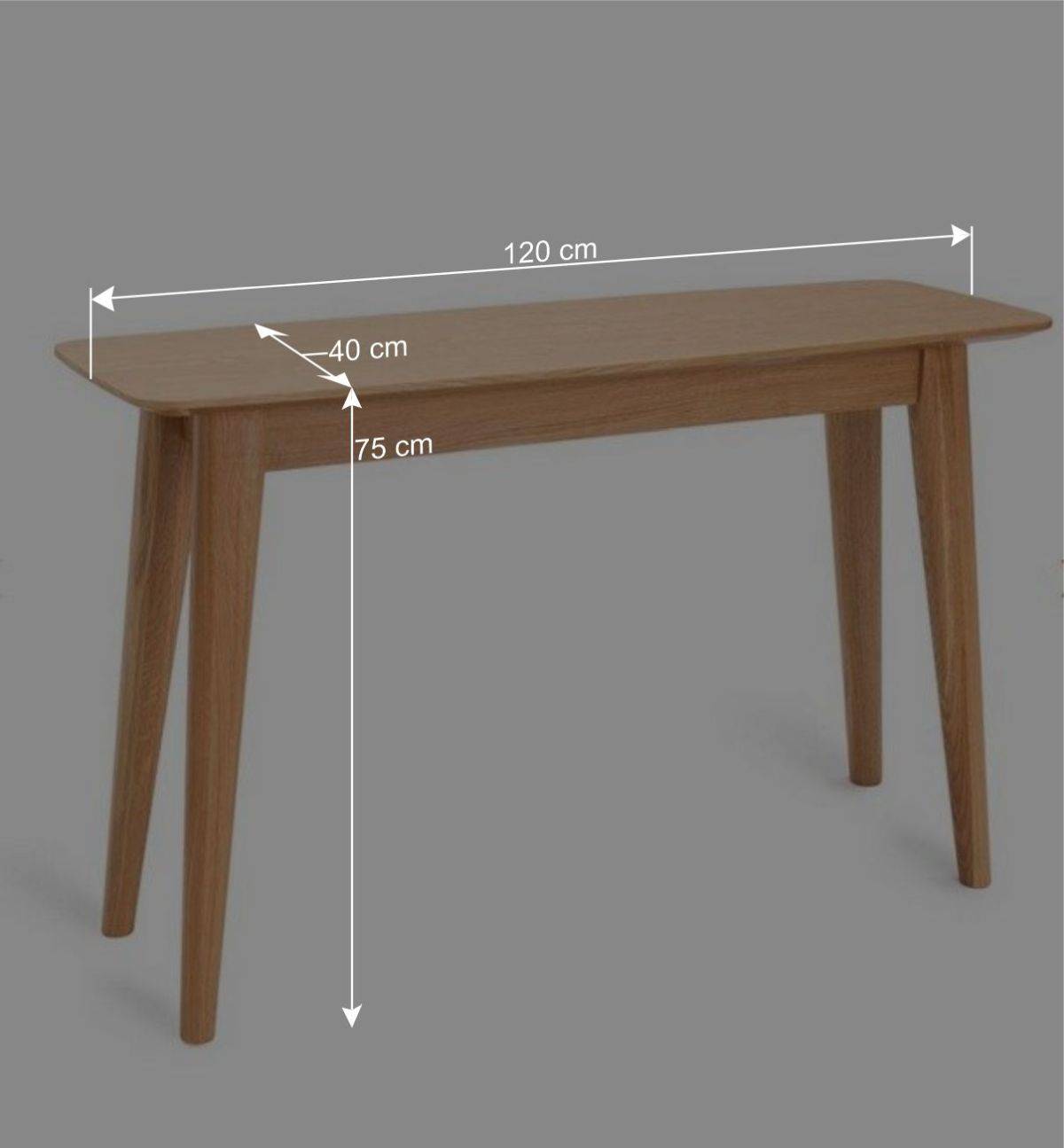 120x40 cm Tisch in Eiche - Scarmy