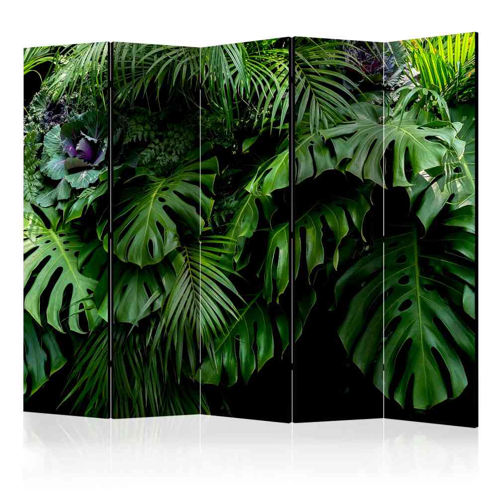 Grün bedruckter Paravent Dschungel - Tibalt
