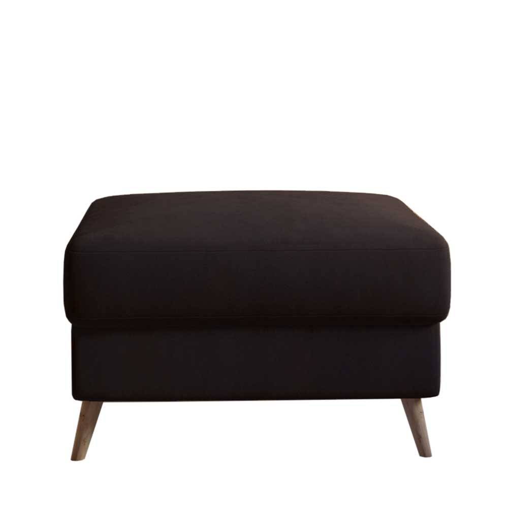 Hocker in Dunkelbraun und Holz Natur - Smento