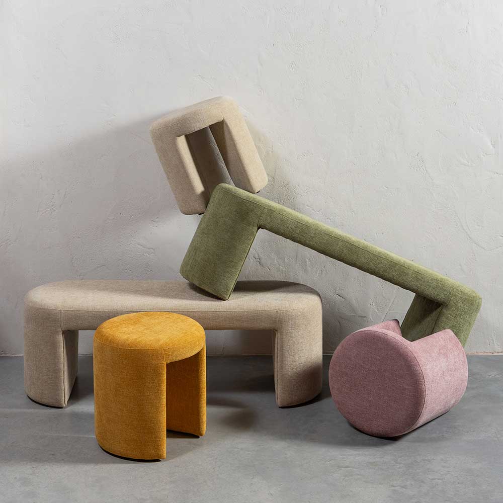 Design Polsterbank in Oliv Grün Chenille - Baverly