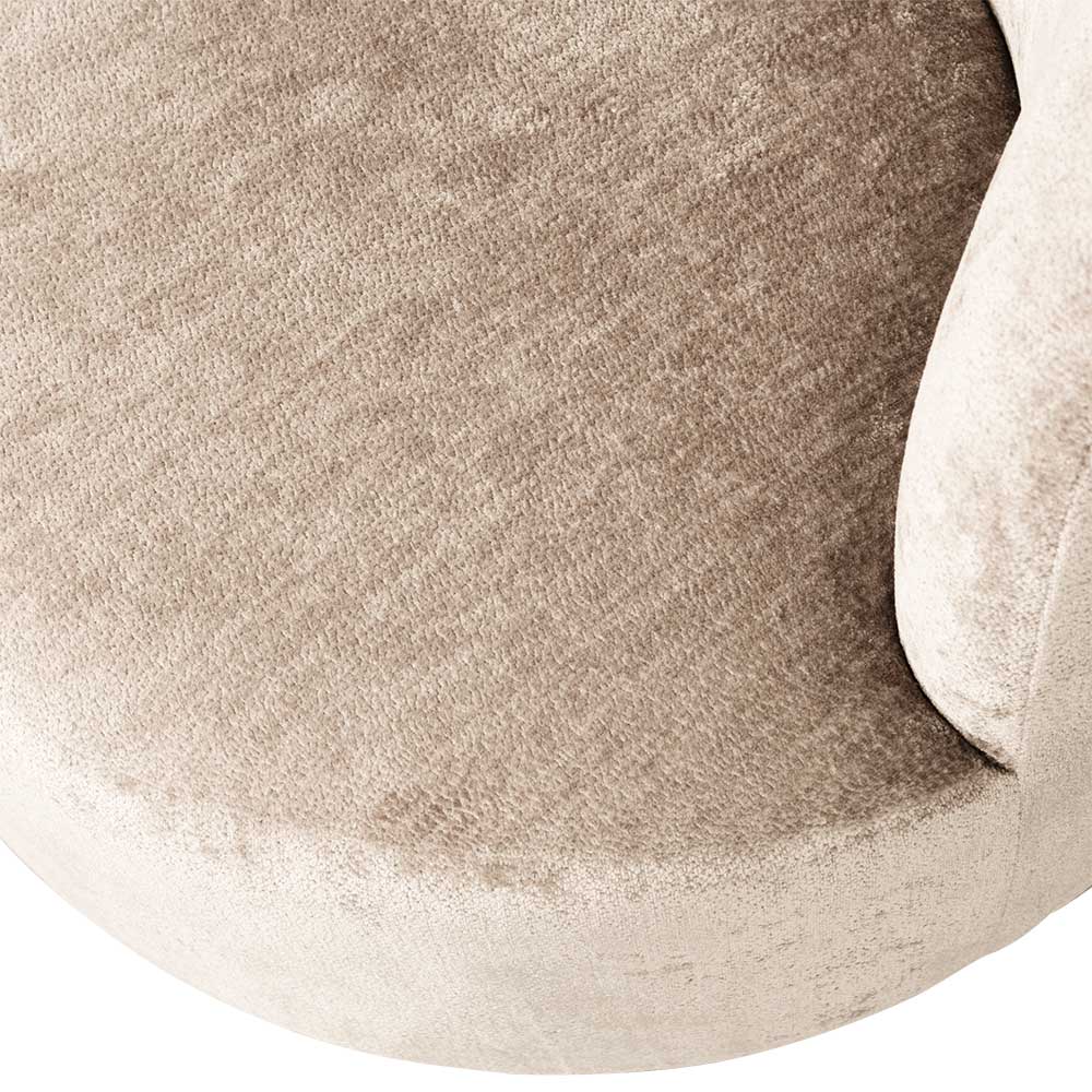 Gerundeter Chenille Wohnzimmersessel in Beige - Paryra