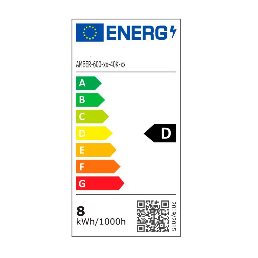 Energielabel des Bad Spiegelschrankes mit Energieeffizienzklasse D für die Beleuchtung – Asta