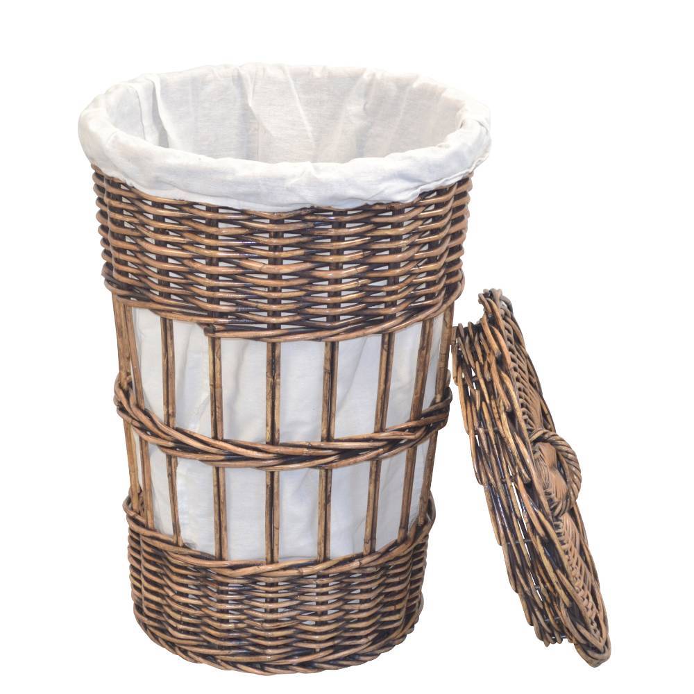 Wäschekorb mit Deckel aus Kubu Rattan - Gruskom