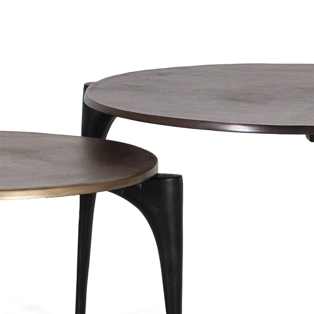Couchtisch Duo in Gold mit Schwarz - Jionalla (zweiteilig)