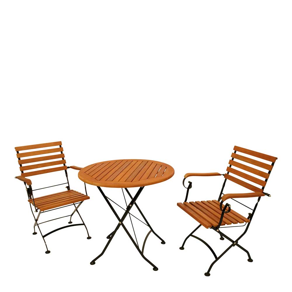 Runder Gartentisch mit Armlehnstühlen - Georgy (dreiteilig)