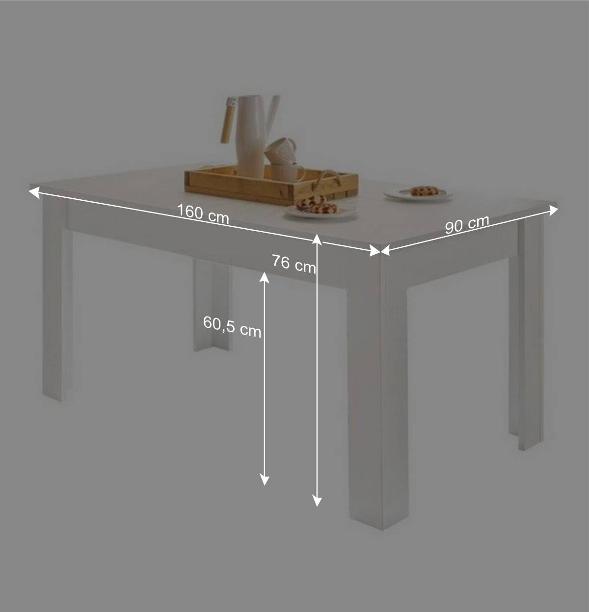 Esszimmer Möbel Set in weißer Holzoptik Pinie - Liancos (vierteilig)