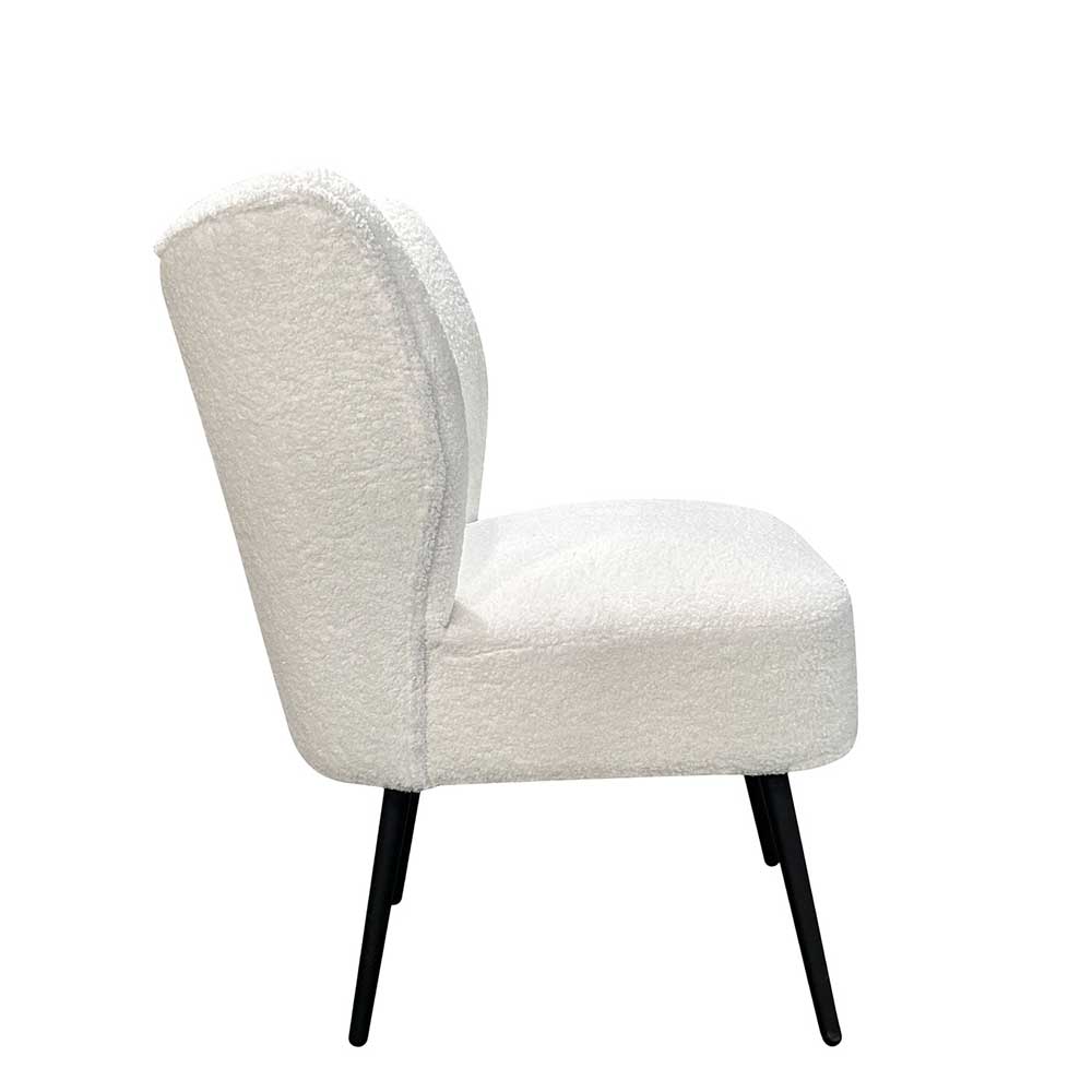 Webplüsch Sessel in Offwhite - Frenanda