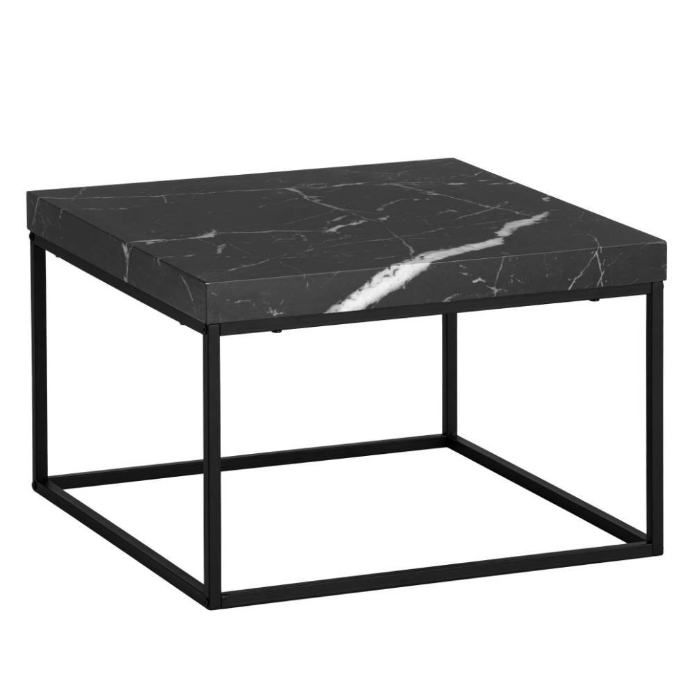 Eleganter schwarzer Couchtisch mit Marmoroptik und modernem Bügelgestell – Novo