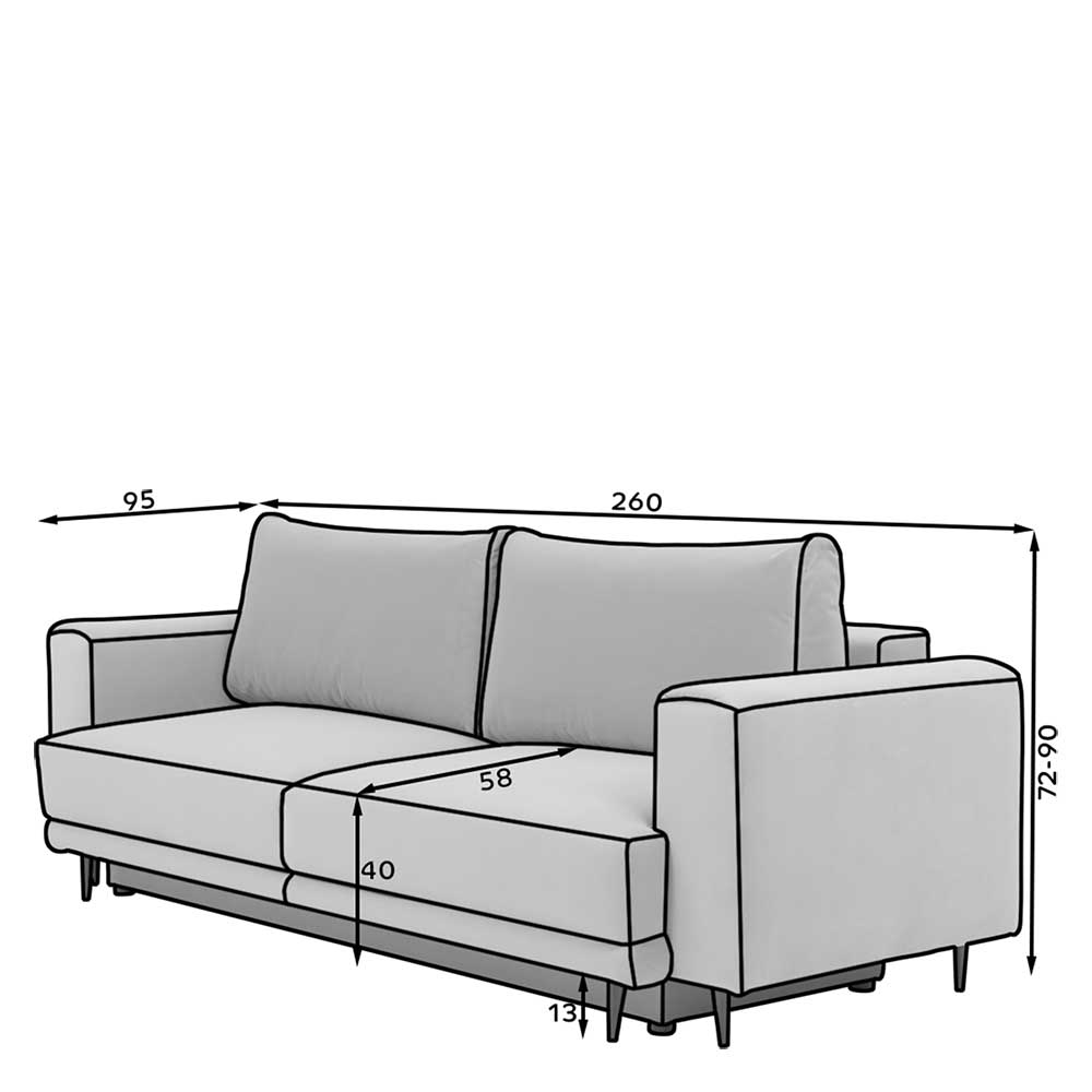 Dreisitzer Couch mit Schlaffunktion - Tanoru