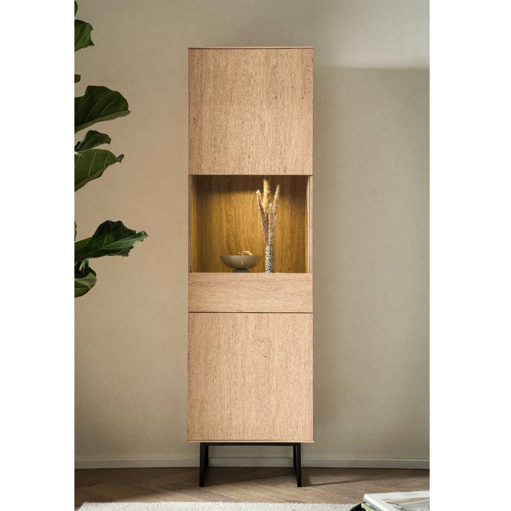 TV Wohnwand Set in Eiche Stone - Jaskin (dreiteilig)