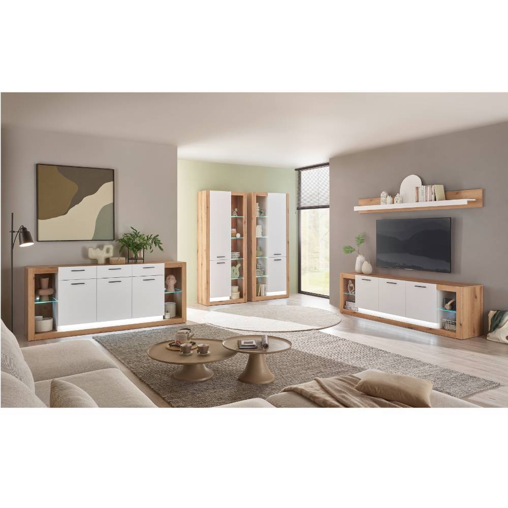 TV-Lowboard & Wandboard Set - Adejano (zweiteilig)