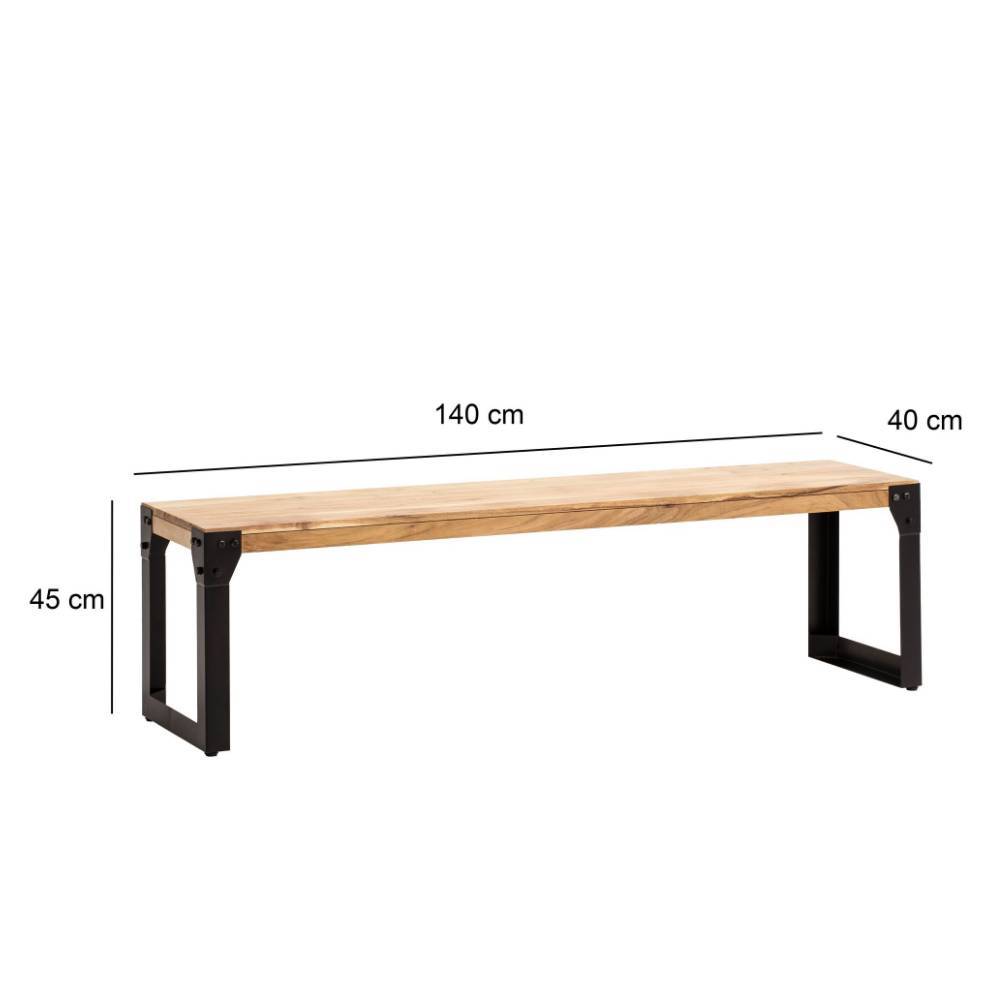 Sitzbank aus Akazie Massivholz mit Maßen 140 cm Länge 40 cm Breite 45 cm Höhe – Krispan