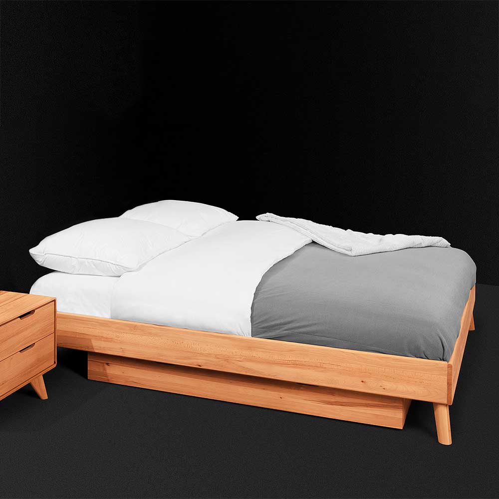 Kernbuche Einzelbett mit Bett-Schubkasten - Junola I
