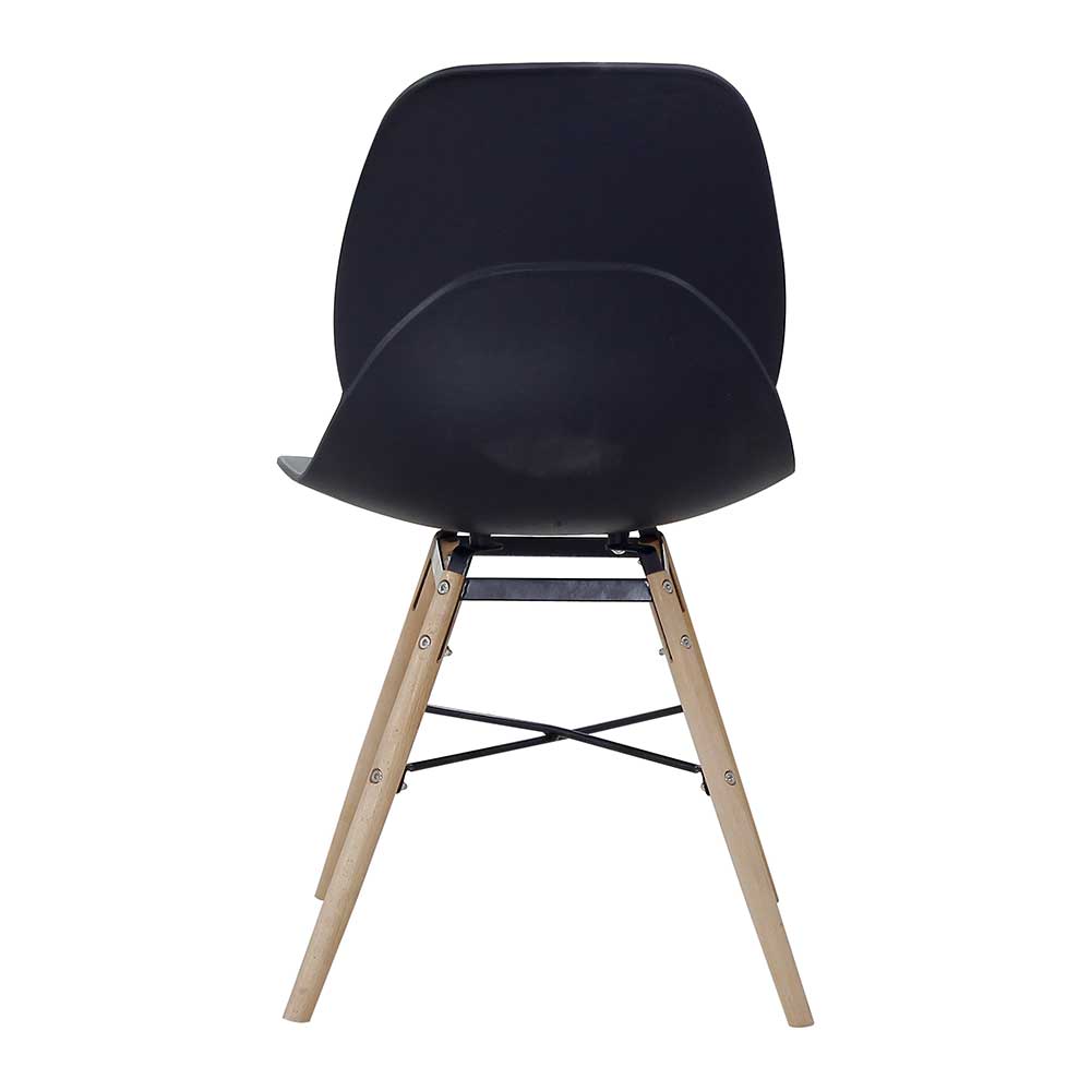 Schwarzer Stuhl mit Kunststoffsitz - Lititia (Set)