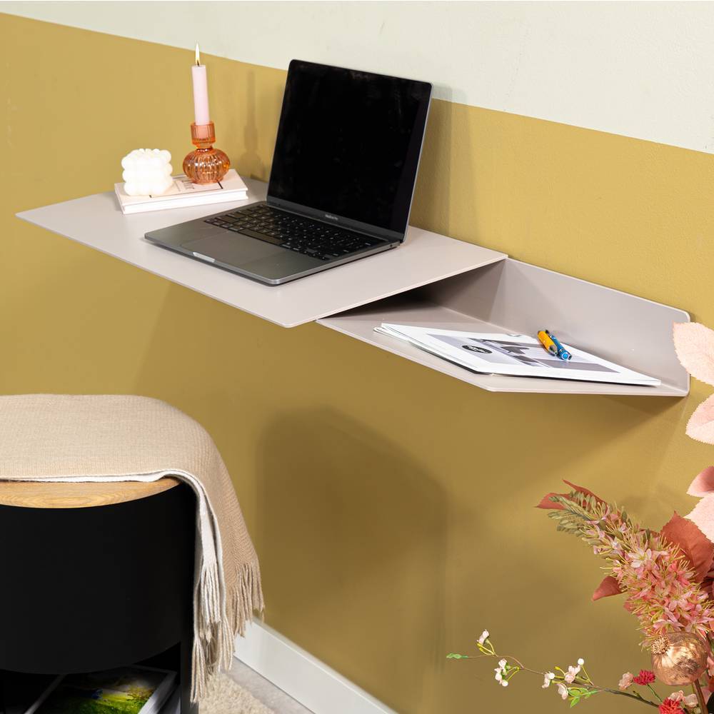 Hängende Design-Schreibtisch-Konsole in Taupe - Athen