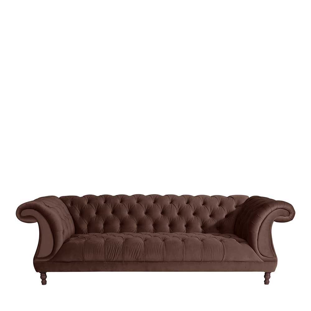 Barock Style Sofa in Braun Samtvelours - Exados