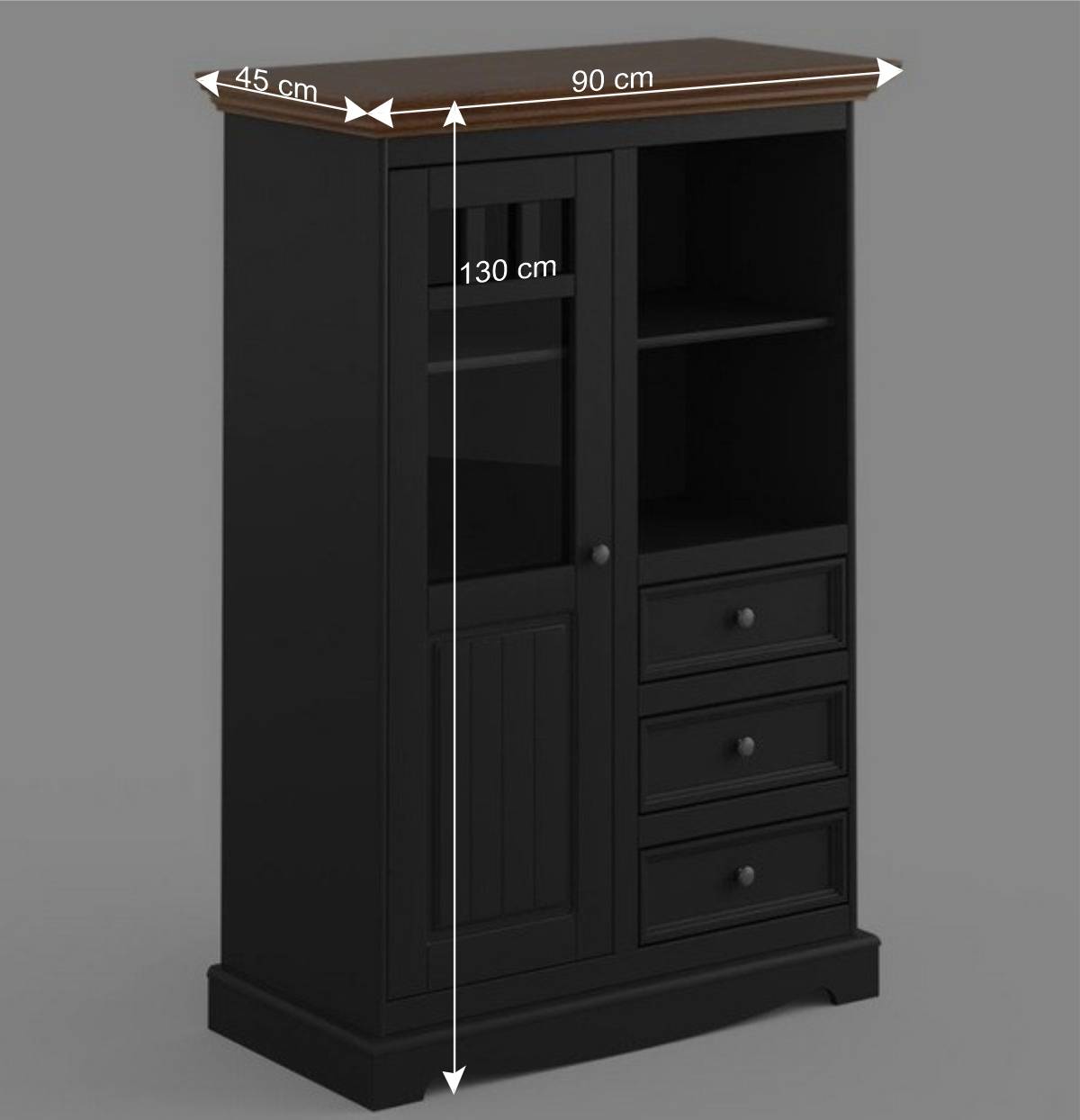 Modern Country Highboard in Grau & Kiefer - Eromsia