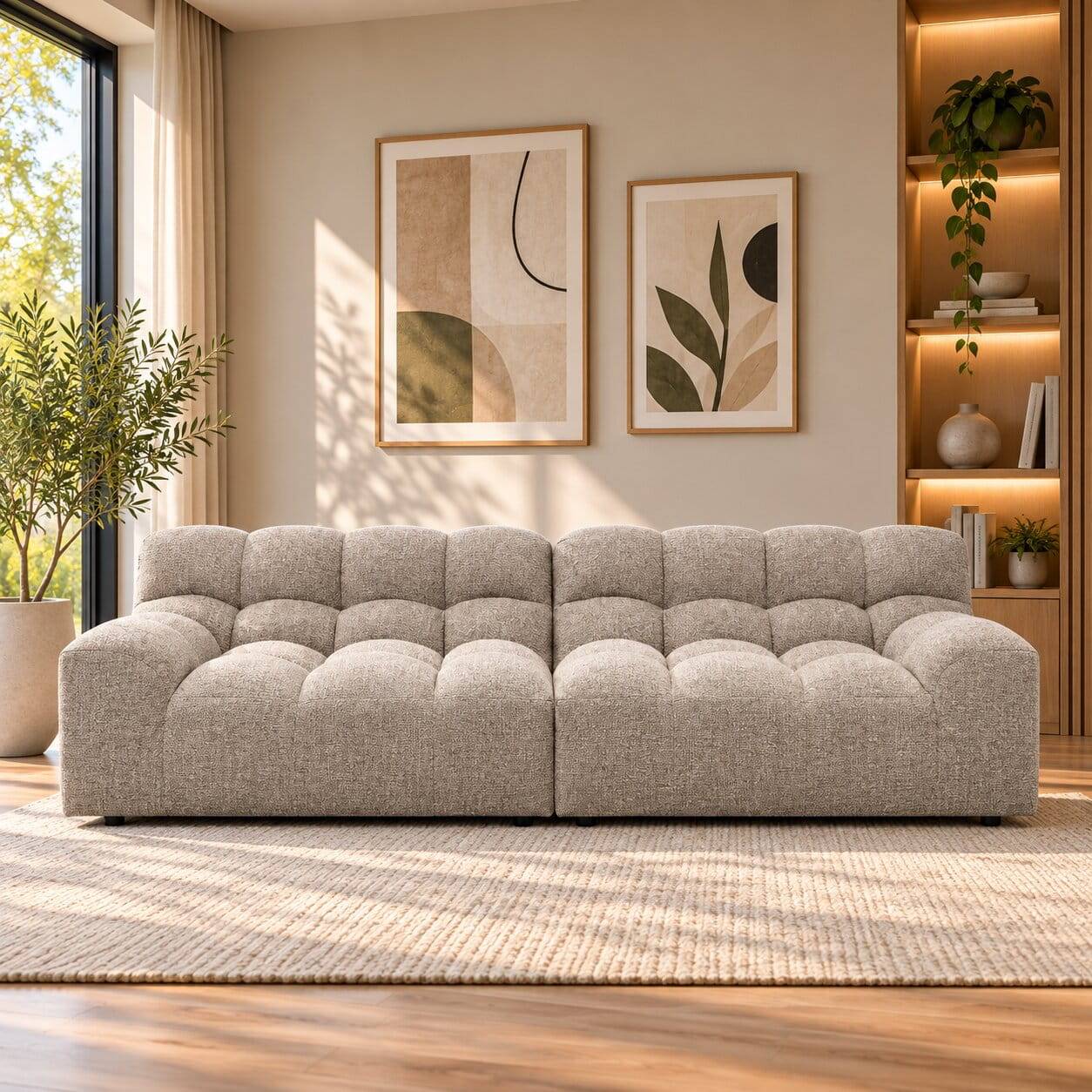 Wohnzimmer Sofa in Schlammfarben Melange - Sovia