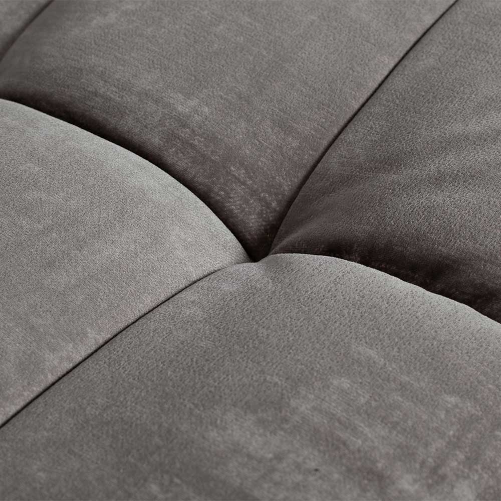 210x80x90 Dreier Sofa in Grau Samtbezug - Monsunia