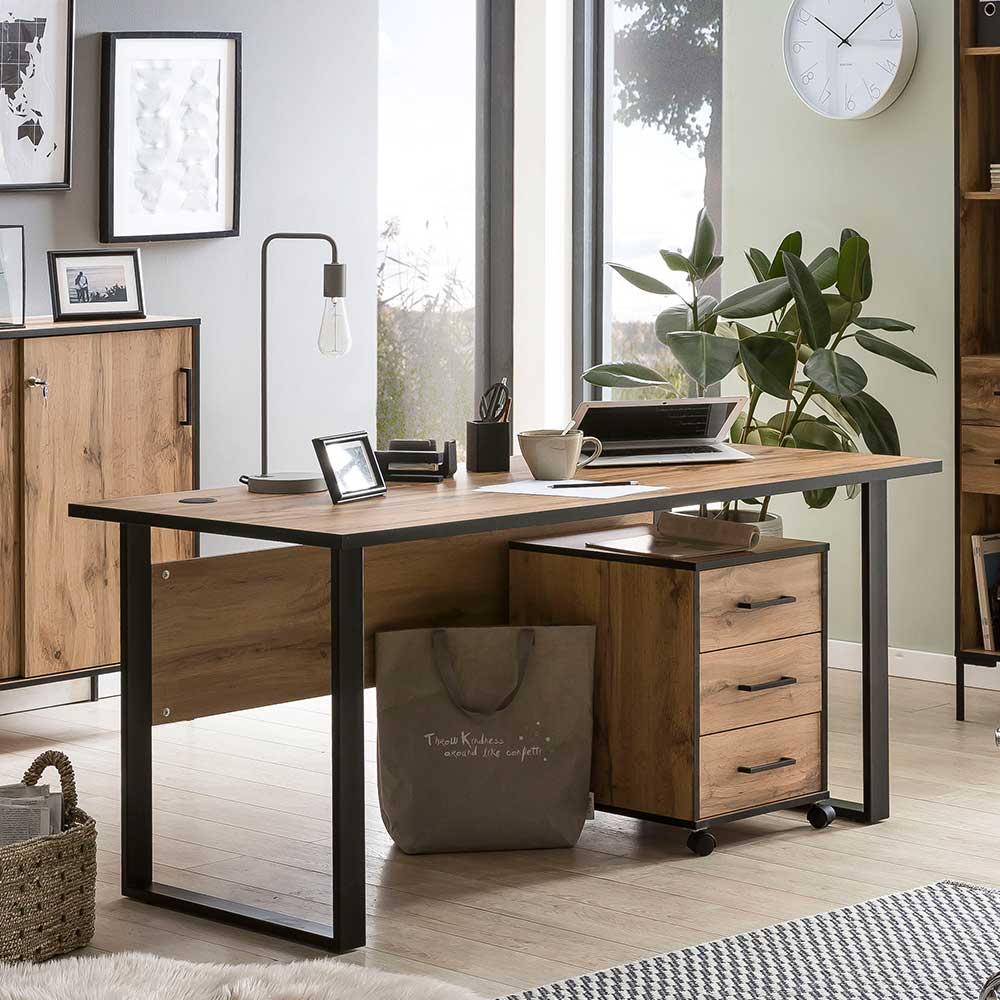 Bürotisch Schreibtisch in Holzoptik Eiche - Zustic