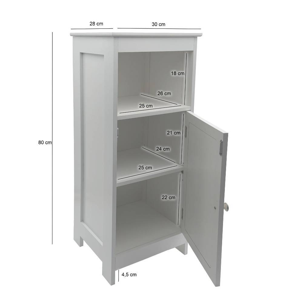 Badezimmer Schrank in Weiß - Neptun