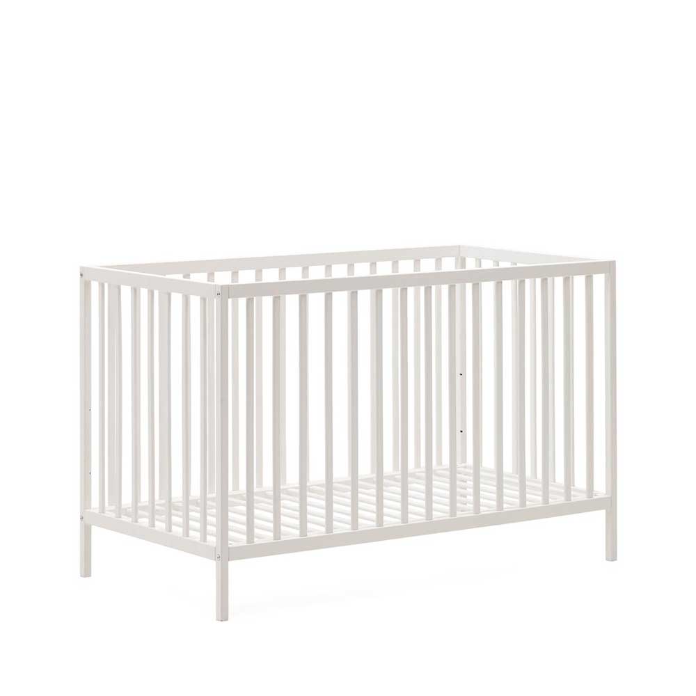 Weißes Babybett mit Rundum-Gitter - Tijong