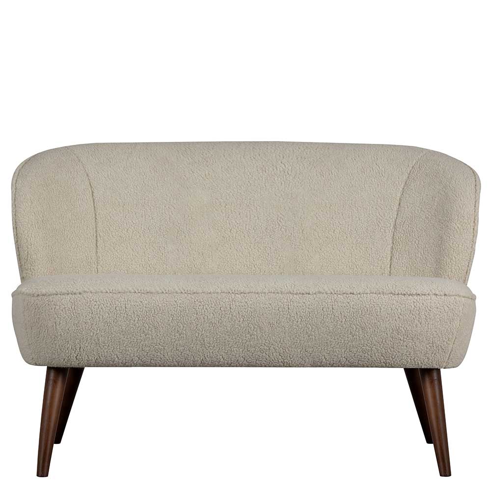 Retro Plüsch Sofa in Off White & Braun - Finestresta