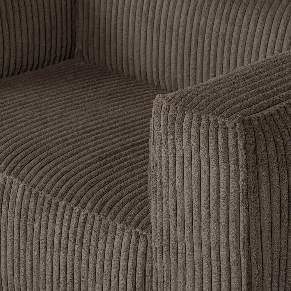 Design Sessel in Schlammfarben Ribcord - Prishia