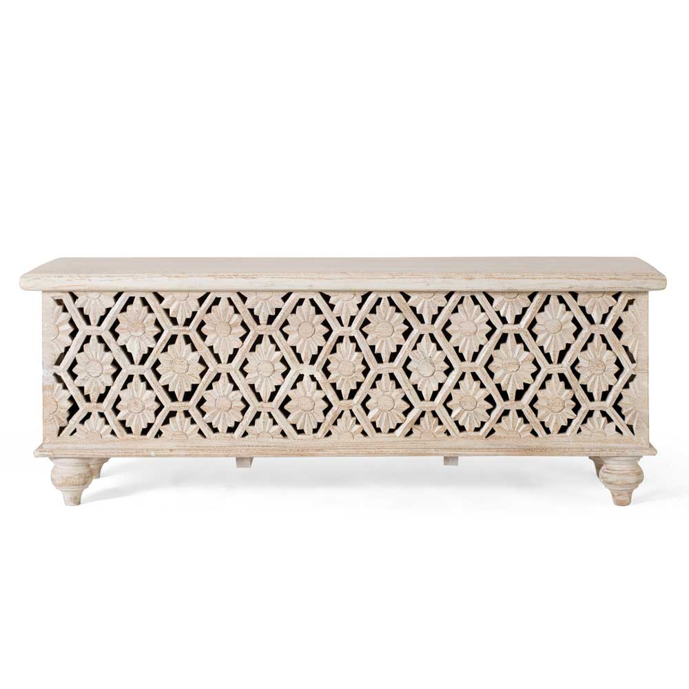 Vintage Truhe in Mangoholz White Wash - Sisperza