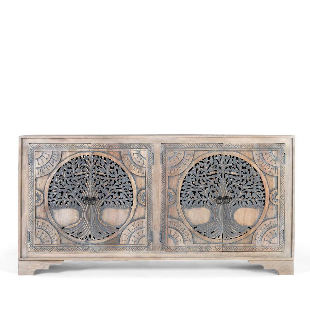 Boho Sideboard mit Lebensbaum Schnitzerei - Stamforts
