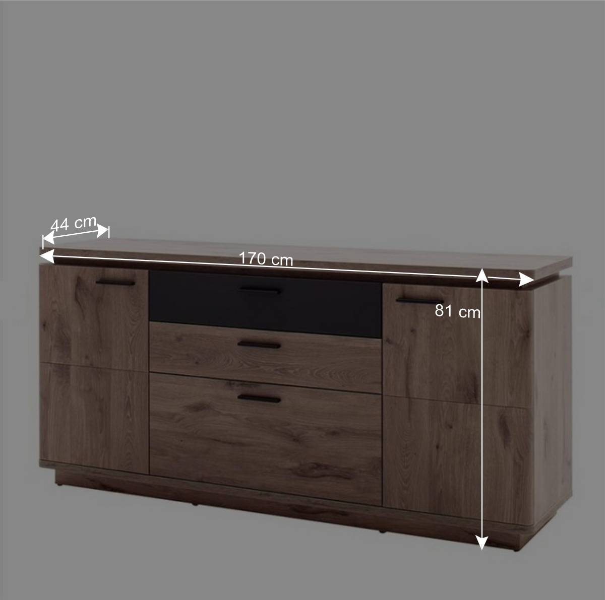 170x81x44 Sideboard mit LED Beleuchtung - Bekunion