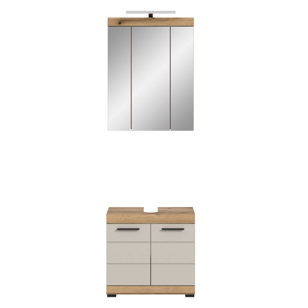 Waschbeckenschrank mit Spiegelschrank - Casserra (zweiteilig)