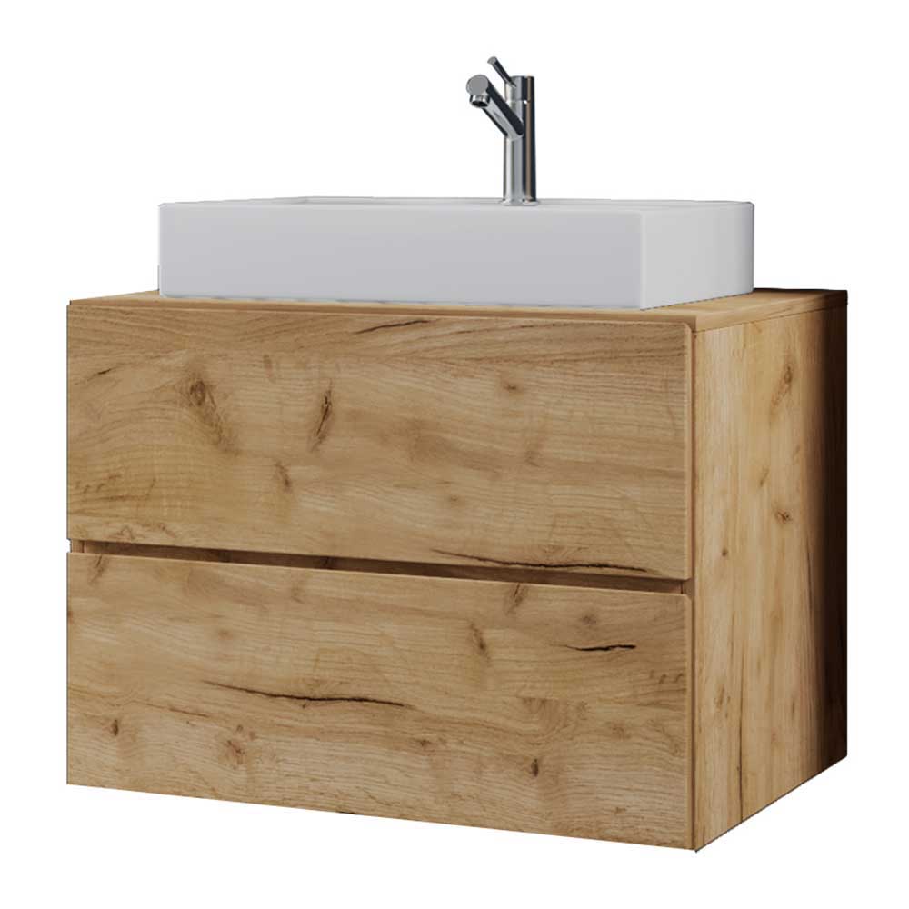 Holzoptik Badezimmermöbel hängend - Toulon (dreiteilig)