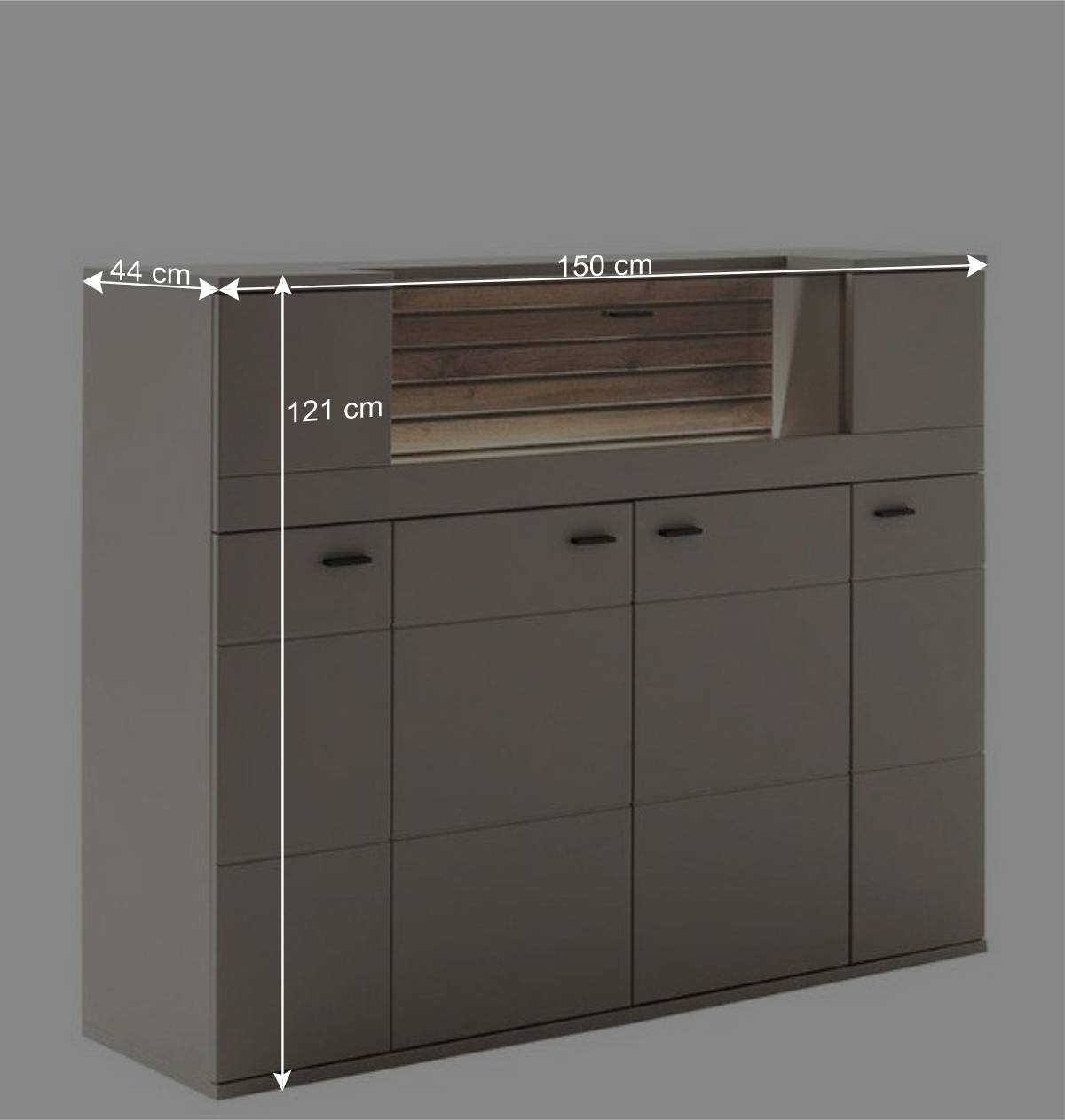 Wohnzimmerschrank mit Glas und Licht - Teorina