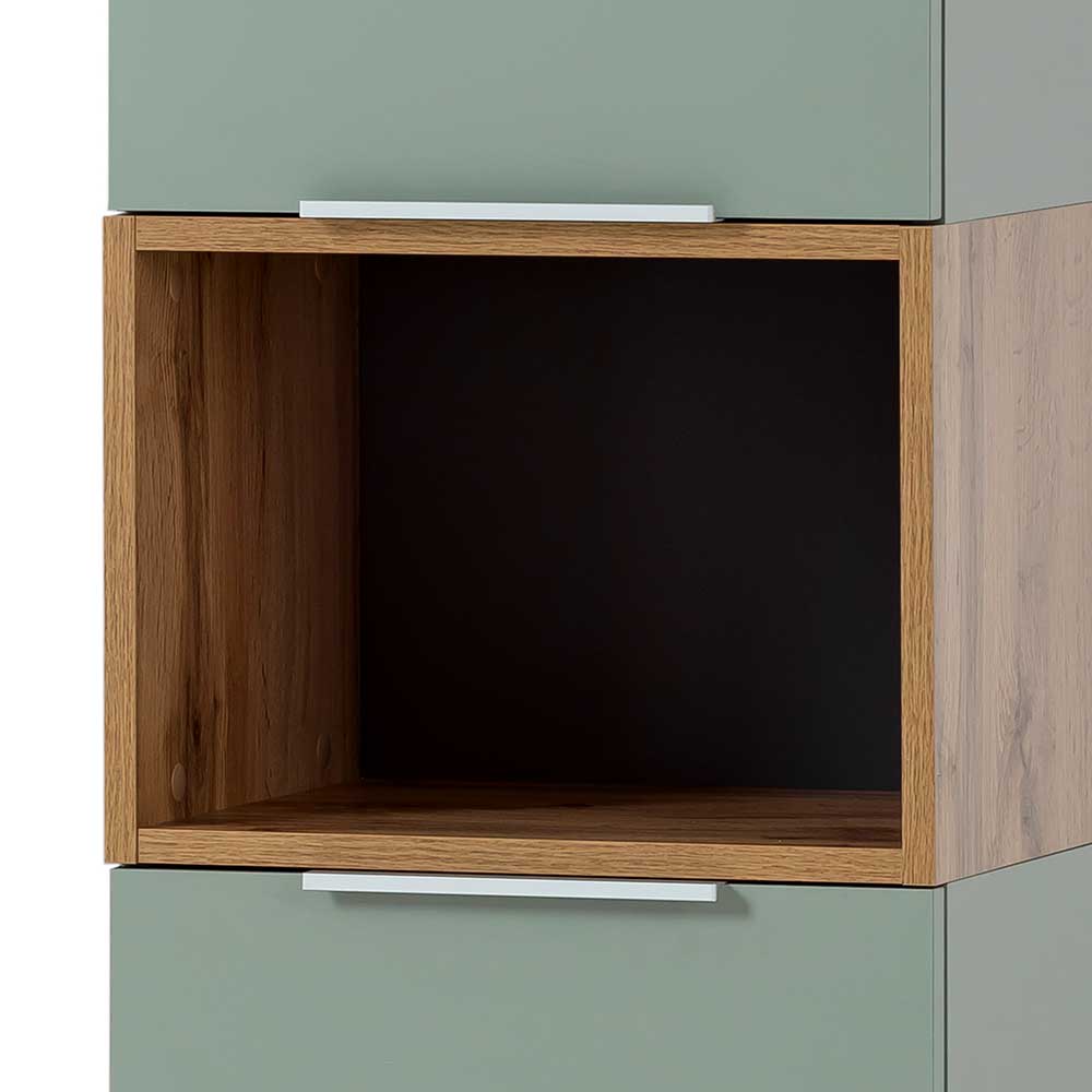 Skandi Badezimmer Hochschrank in Graugrün - Liz