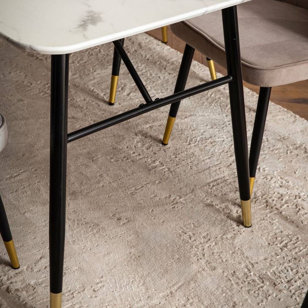 Küchen Tisch in Marmor Optik - Silberto