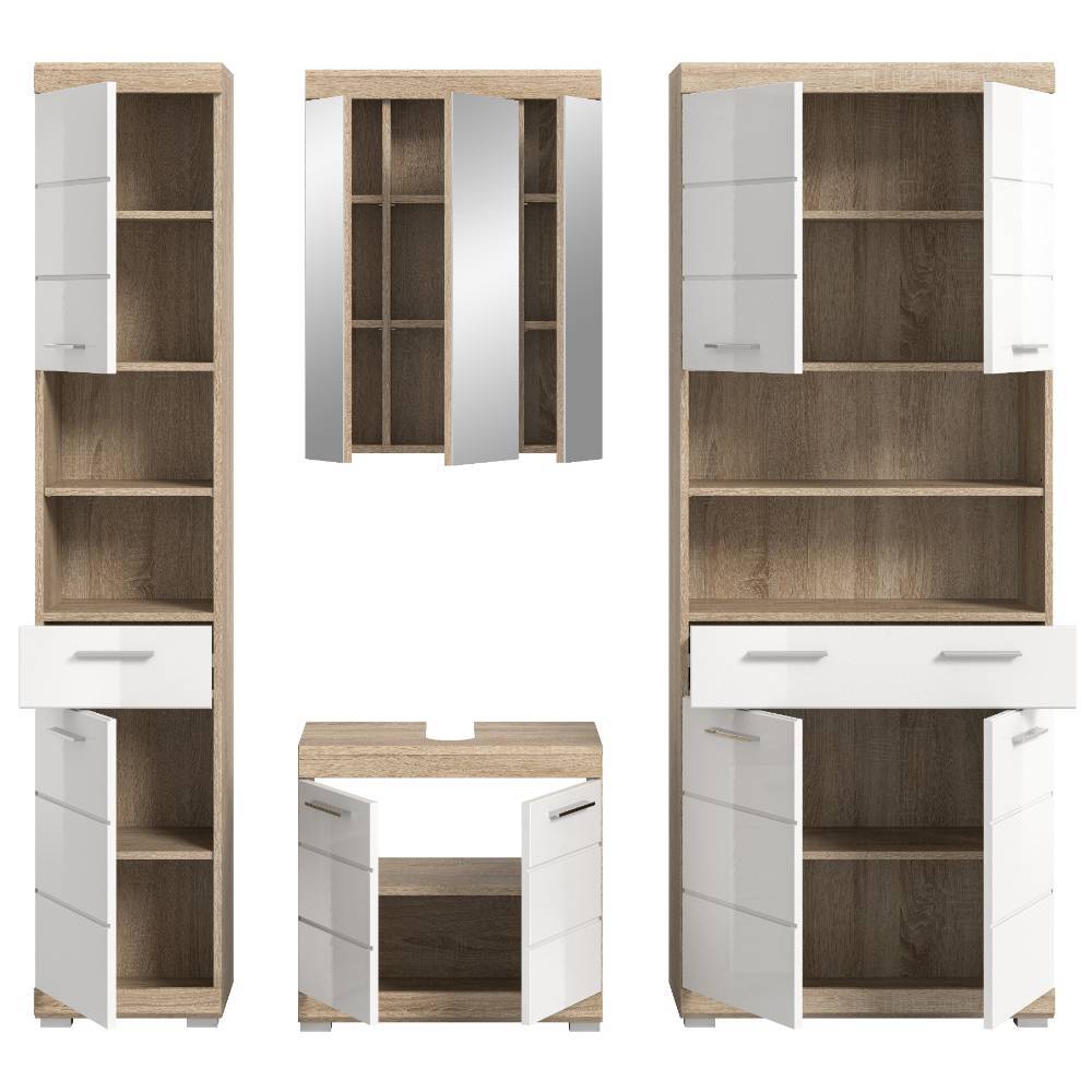Badezimmer Komplett-Möbelset modern - Calbanyara (vierteilig)