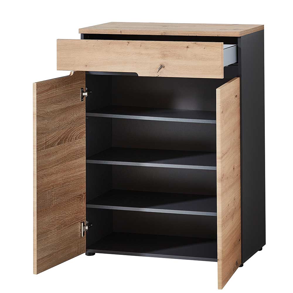80x107x38 Vertiko für Schuhe in Wildeiche Optik - Kuetra