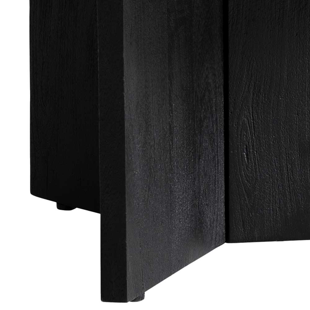 Runder Holz-Couchtisch in Schwarz - Dicampo
