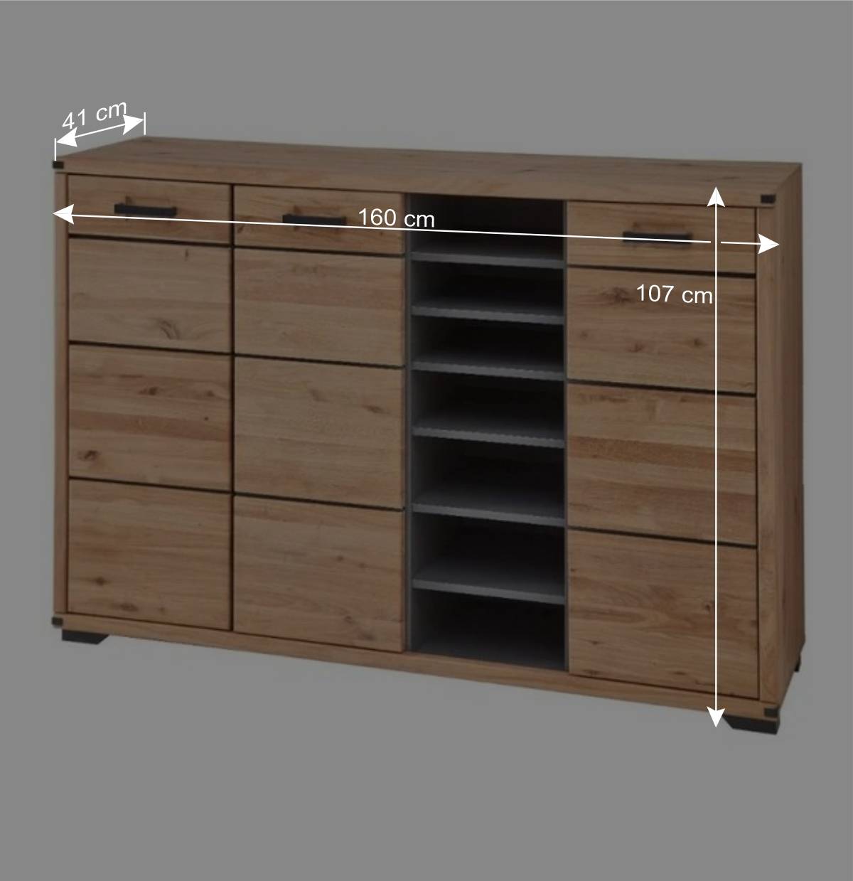 Sideboard für Schuhe in Wildeiche teilmassiv - Maineka