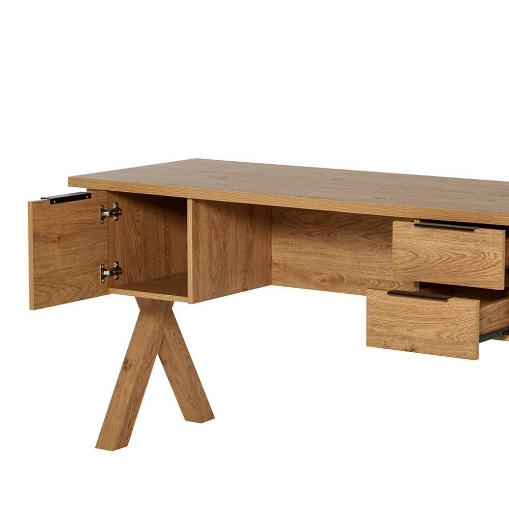 Design-Schreibtisch in Holzoptik Eiche - Alonso