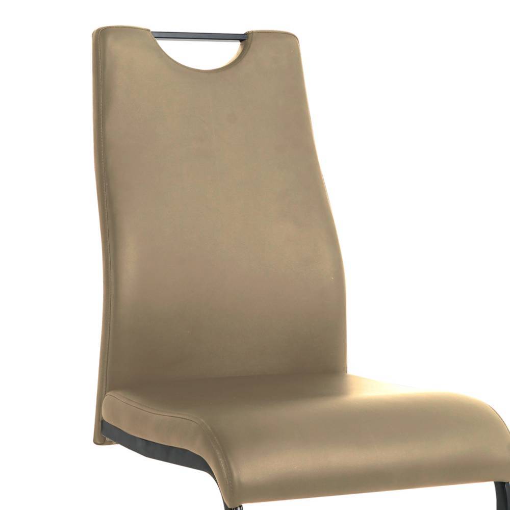 Kunstleder Schwingstühle in Taupe - Casimiro (2er Set)